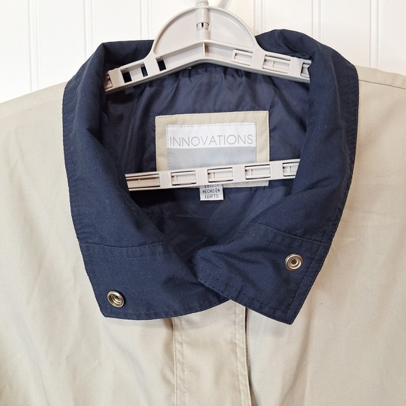 Innovations‎ by Izzi Womens Sz L Long Sleeve Lightweight Anorak Jacket Tan Flaws - Picture 3 of 16